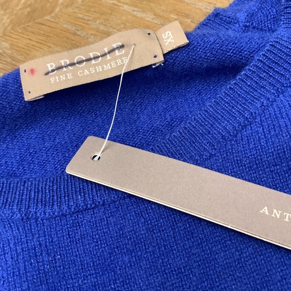 NWT Anthropologie Brodie Anchors Away 100 percent Cashmere Sweater XS NEW - Picture 7 of 7